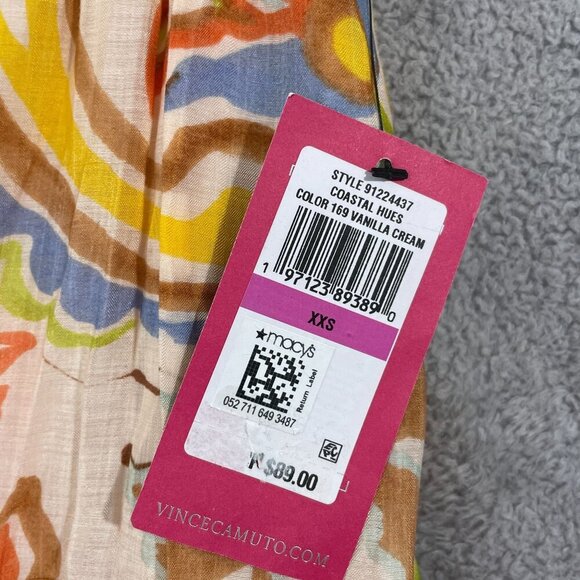 NEW Vince Camuto Paisley Womens XXS Printed Tiered Pull-On Vanilla Creme - Picture 7 of 9